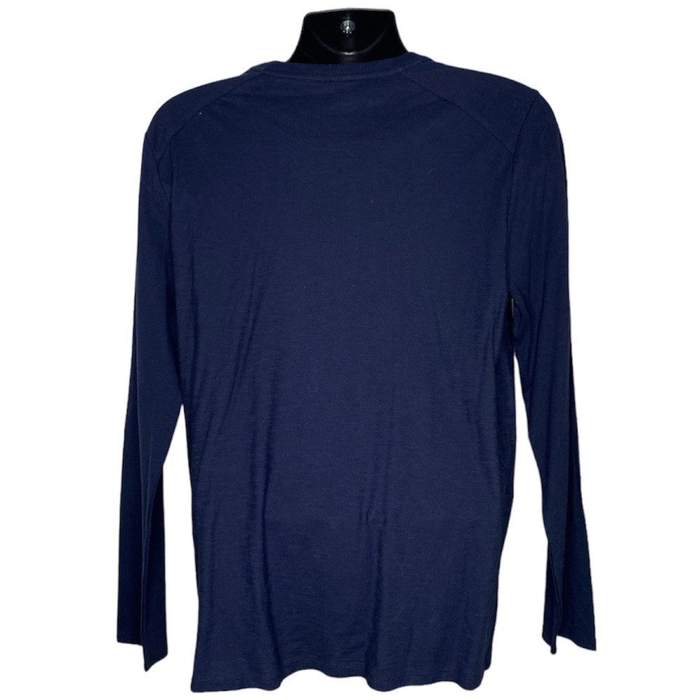 Structure Classic Long Sleeve Crewneck Shirt (Size:L, Color:Navy-Blue) - Picture 2 of 4
